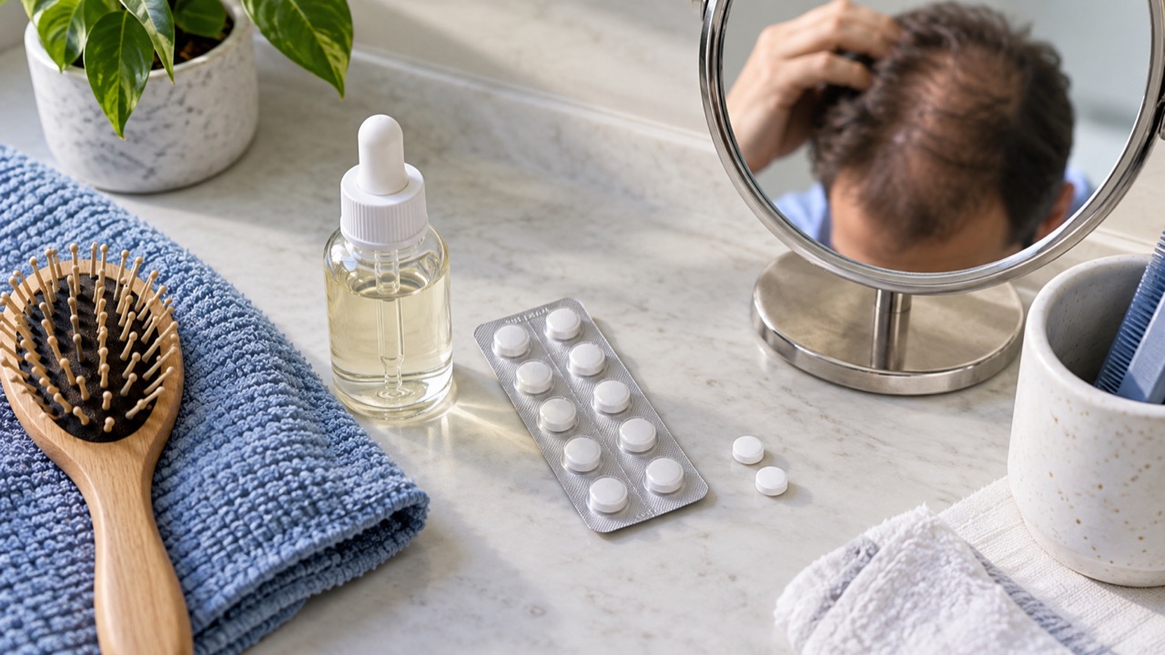 Finasterida y minoxidil para la caída del pelo en hombres