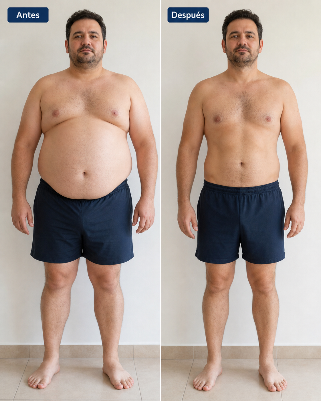 Miguel antes y después con Wegovy