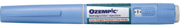 Pluma de Ozempic de 1 mg con etiqueta azul